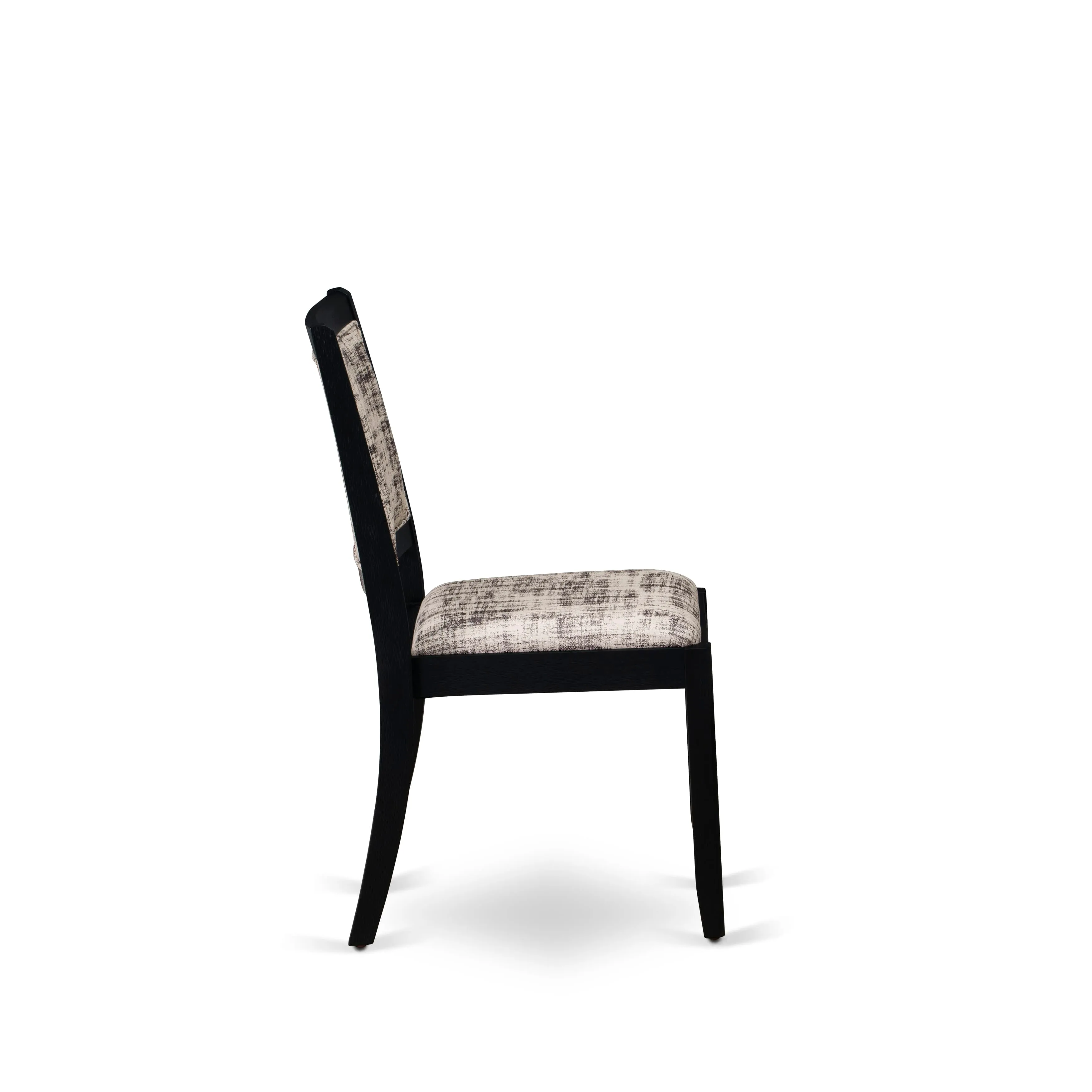 East West Furniture WEX27-BLK-30 -7 Piece Dining Set Includes a Rectangular Kitchen Table with Black Tabletop and 6 Stackable Faux Leather Chairs, Black