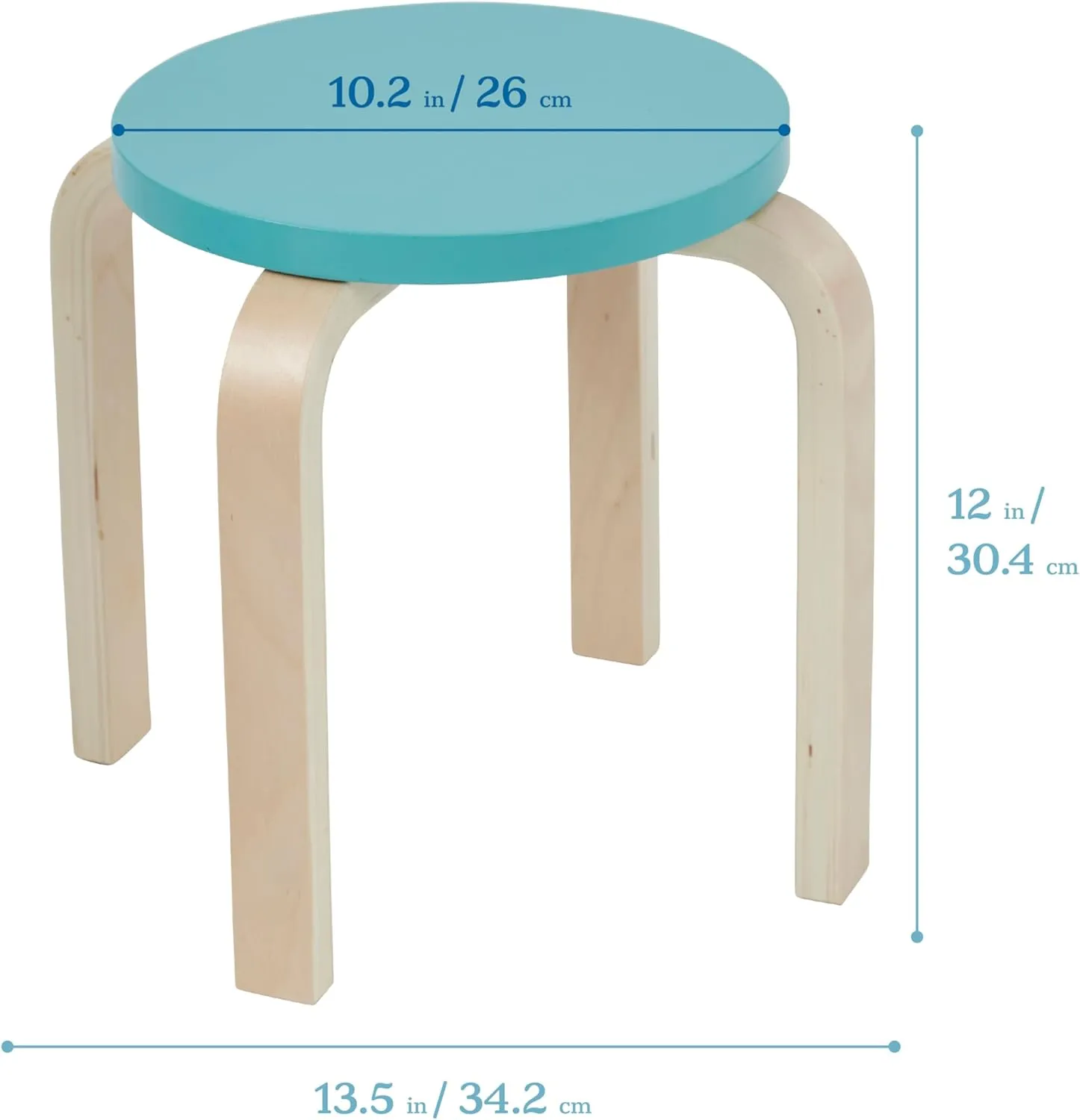 ECR4Kids Bentwood Stackable Stools, Classroom Furniture, Contemporary, 6-Piece