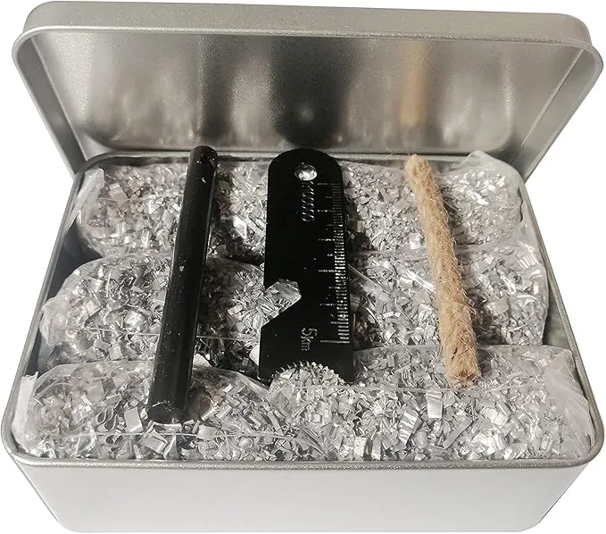 eGreen Emergency Ferro Rod Striker Magnesium 6 Bags Wax Jute Rope   Tin Box for Camping Hiking Bushcraft Survival Outdoor Gear