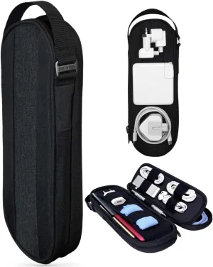 Electronic Organizer Travel Case for Charger, Power Bank. Tech Pouch for Cord, SSD, Adapter, USB C Hub. Tech Bag Organiser for Cable, Laptop, MacBook Accessories. Estuche para Cables y Cargadores