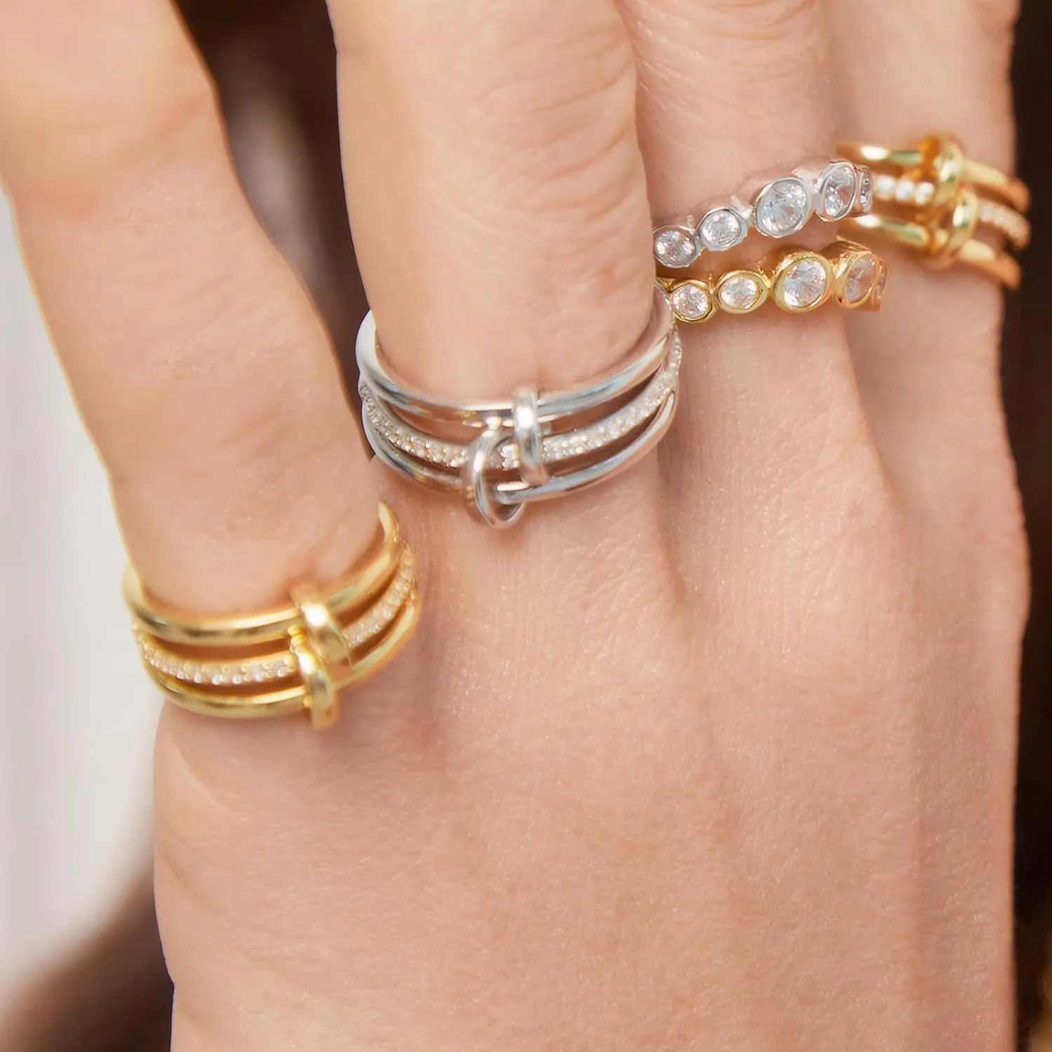 Elegant Pave Stackable Rings for Women - Non Tarnish Rings Set, Perfect for Everyday Wear, Fashion Jewelry with Sparkling Finish, Durable and Versatile, Ideal Gift for Her