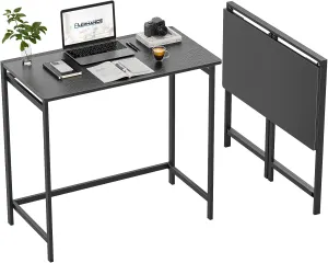 Elephance Folding Desk No Assembly Required 31.5" Small Foldable Computer Desk for Small Spaces, Space Saving Study Writing Office Desk Foldable Table for Home Office Black