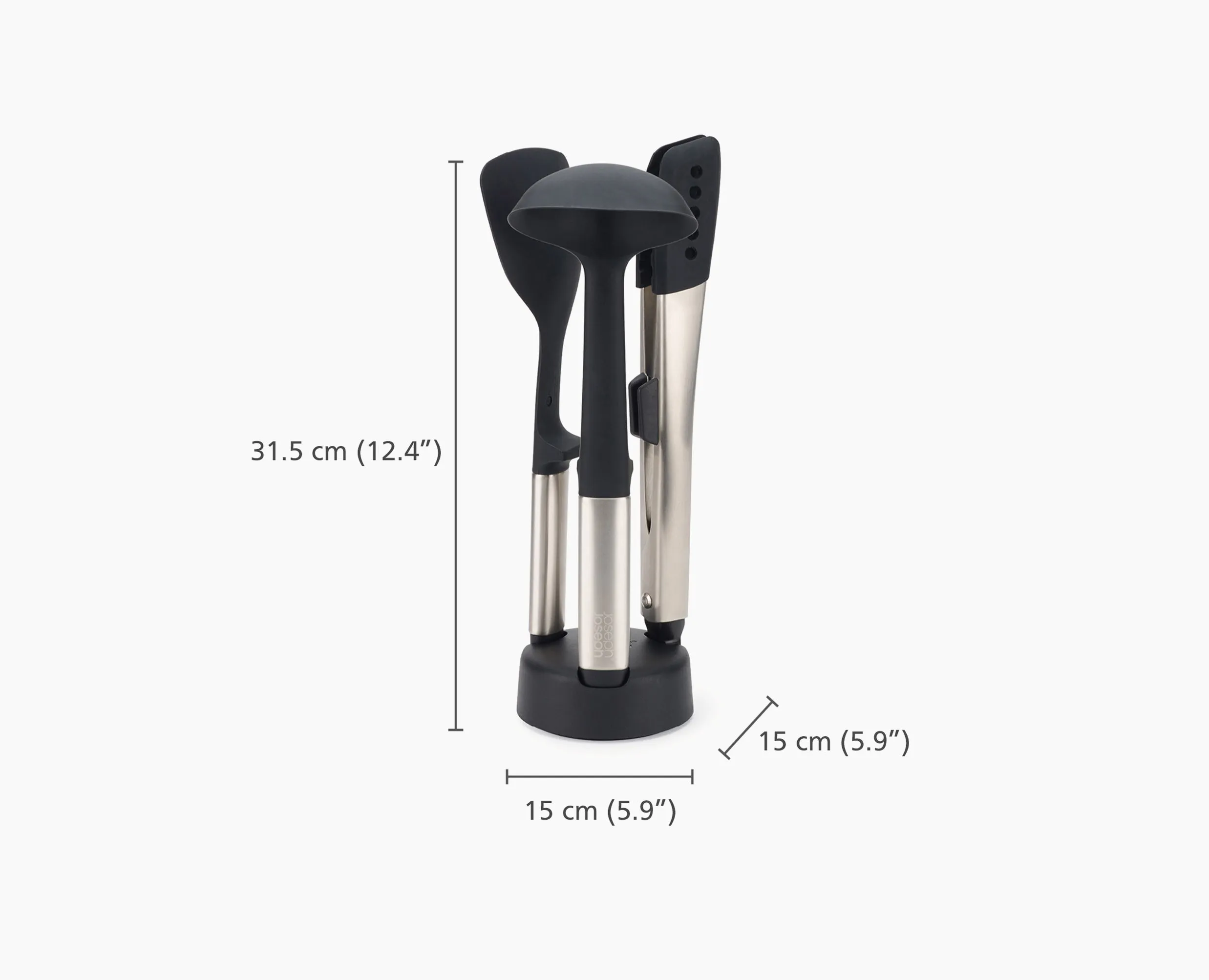 Elevate™ Fusion 3-piece Stainless-steel Utensil Set with Compact Stand