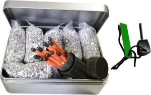 Emergency Fire Starter Magnesium 6 Bags Waterproof Windproof Weatherproof Matches Ferro Rod Camping Hiking Bushcraft Bug Out Bag Backpacking Gear Outdoor Survival Preppers