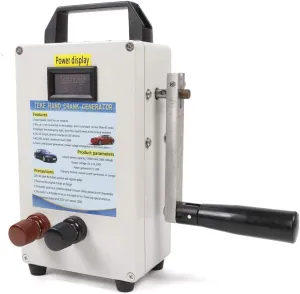 Emergency Hand Generator, 150W Manual Dynamo Generator, Hand Crank Generator, Emergency USB Charger Power Supply Solar Energy Storage Generator, Survival Hand Crank Generator with Vehicle Charging