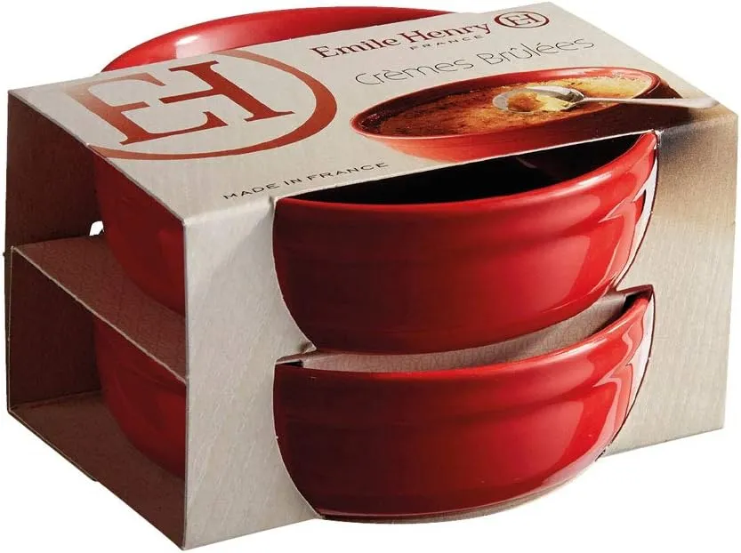 Emile Henry 5" x 1.5" Creme Brulee Dishes (Set of 2) | Burgundy