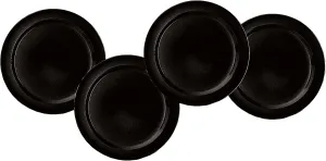 Emile Henry 8-inch Salad/Dessert Plates, Set of 4, Black