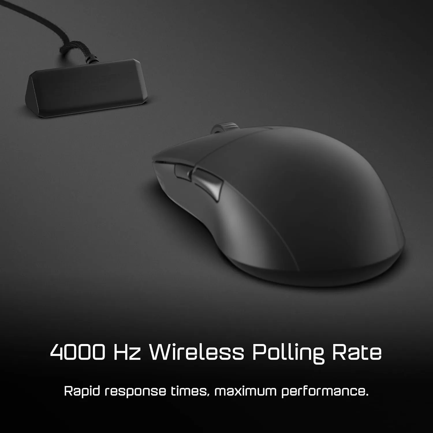 ENDGAME GEAR XM2w 4k Wireless Gaming Mouse – 4000Hz Polling Rate, Kailh GX Switches, PixArt PAW3395 Sensor, Lightweight ~62 g, Black
