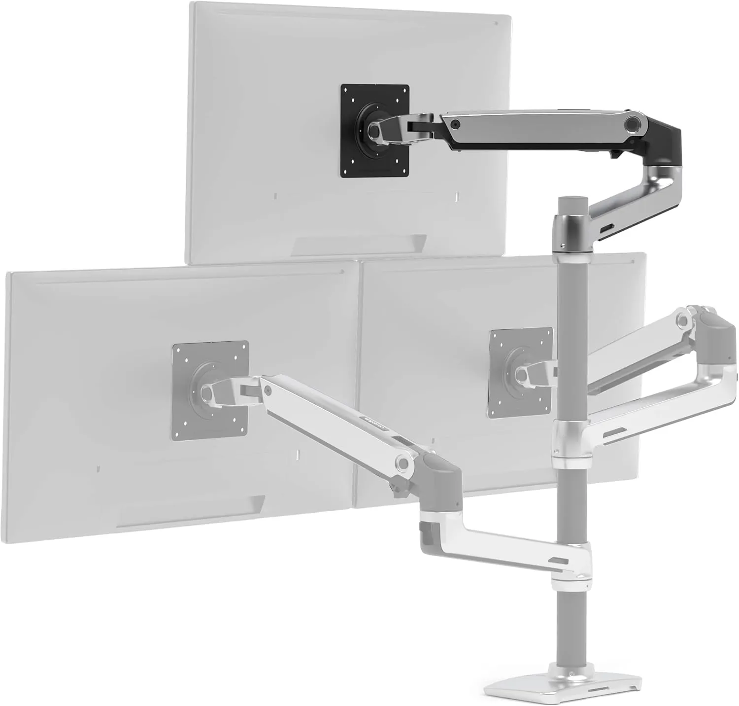 Ergotron – LX Monitor Arm, Extension, and Collar Kit – Add-on for LX Tall Pole Monitor Arms – Polished Aluminum