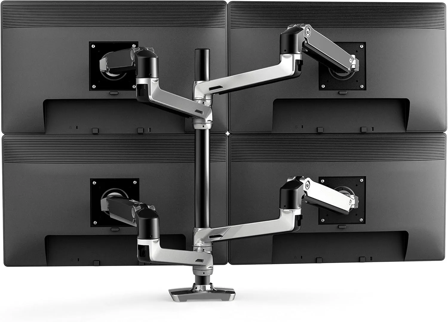 Ergotron – LX Quad Monitor Arm, VESA Desk Mount – for 4 Monitors Up to 40 Inches, 7 to 11 lbs Each – Polished Aluminum