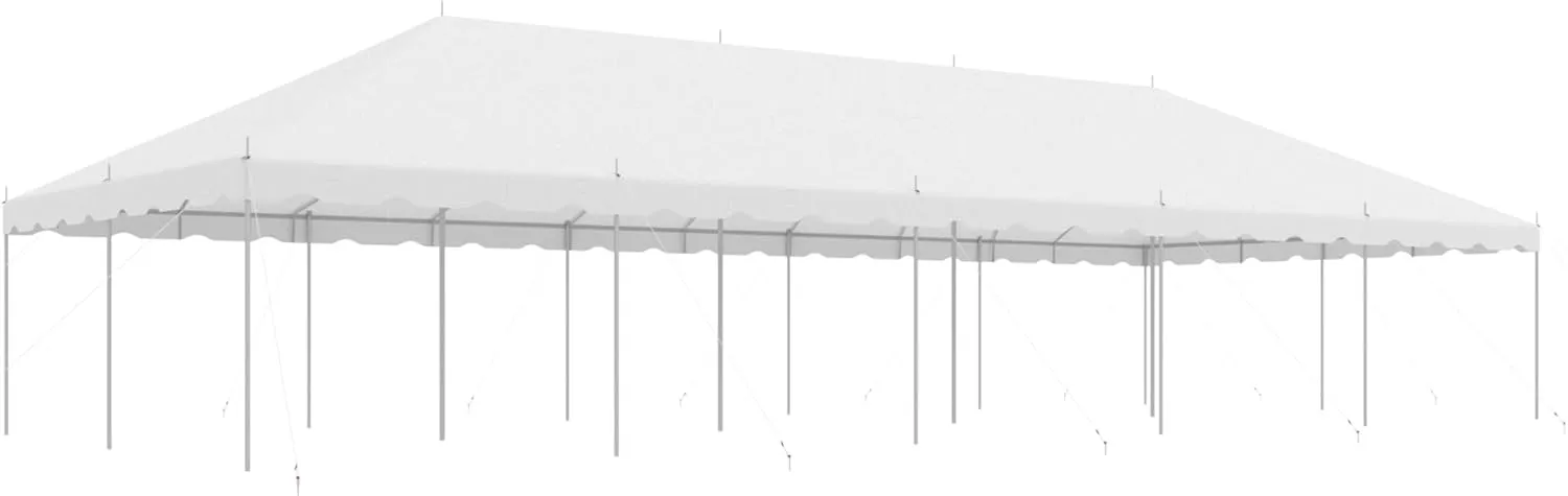 EROMMY 20x50ft Pole Party Tent, Heavy Duty Outdoor Canopy with Carry Bags, Large White Event Tent for 150 People, Ideal for Weddings, Parties, and Events