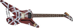 EVH Striped Series Shark Burgundy with Silver Stripes 5107922505
