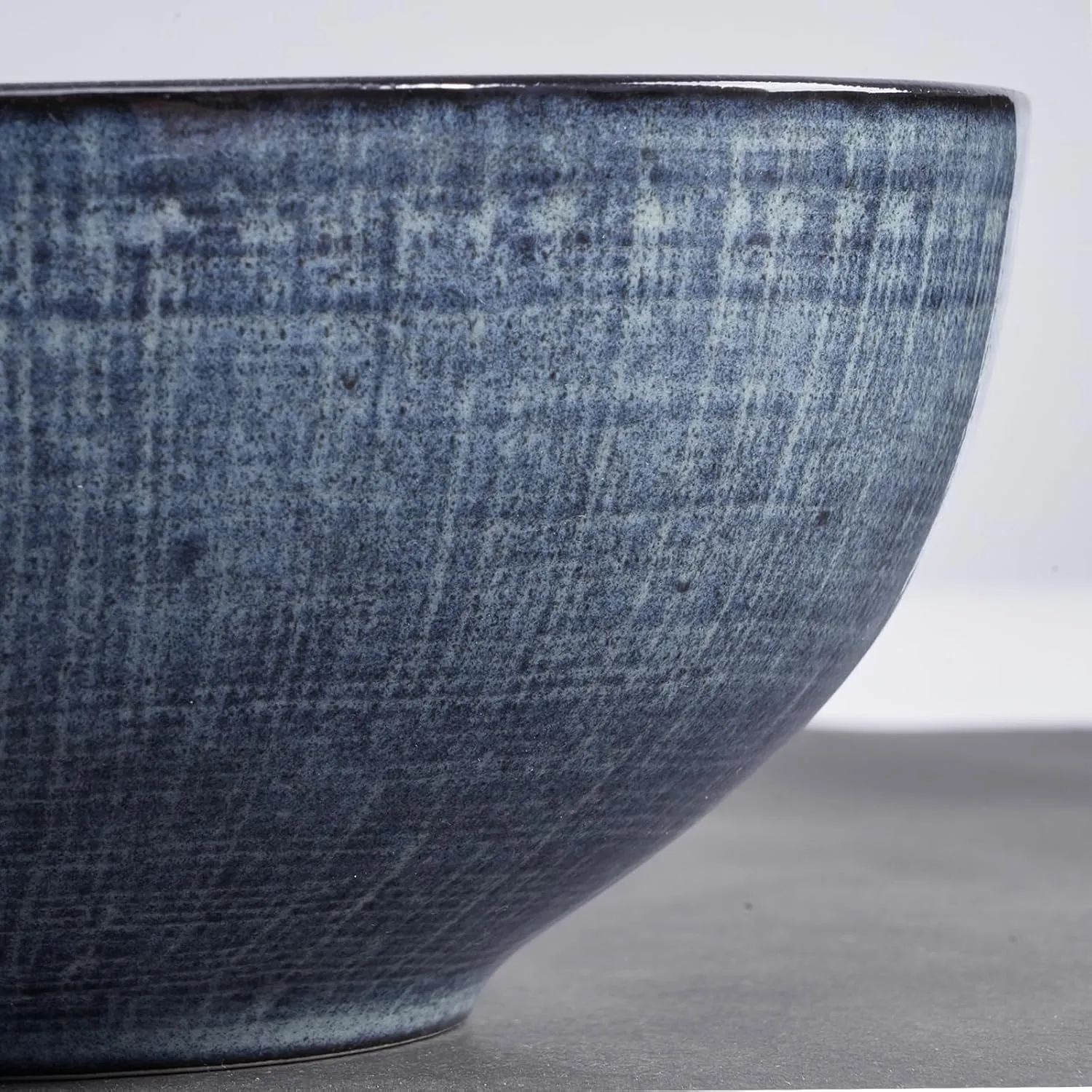famiware Moonlight Cereal Bowl, 20oz Rice Bowls Set of 6, Stoneware Soup Bowls for Kitchen, Festivals, Housewarming, Dinnerware, Microwave and Dishwasher Safe, Sturdy & Stackable, Dark Blue