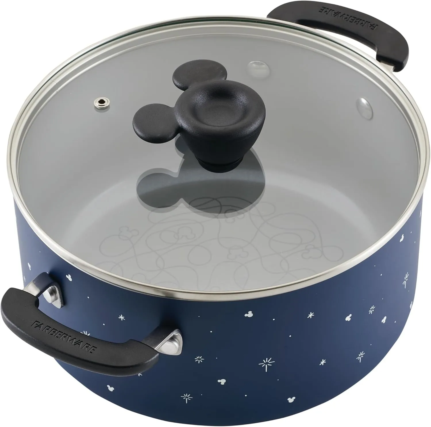 Farberware Disney Bon Voyage Ceramic Nonstick Pots and Pans Set with Baking Sheet/Cookie Pan and Disney Home Kitchen Tools, 8 Piece Non Stick Cookware Set - Blue
