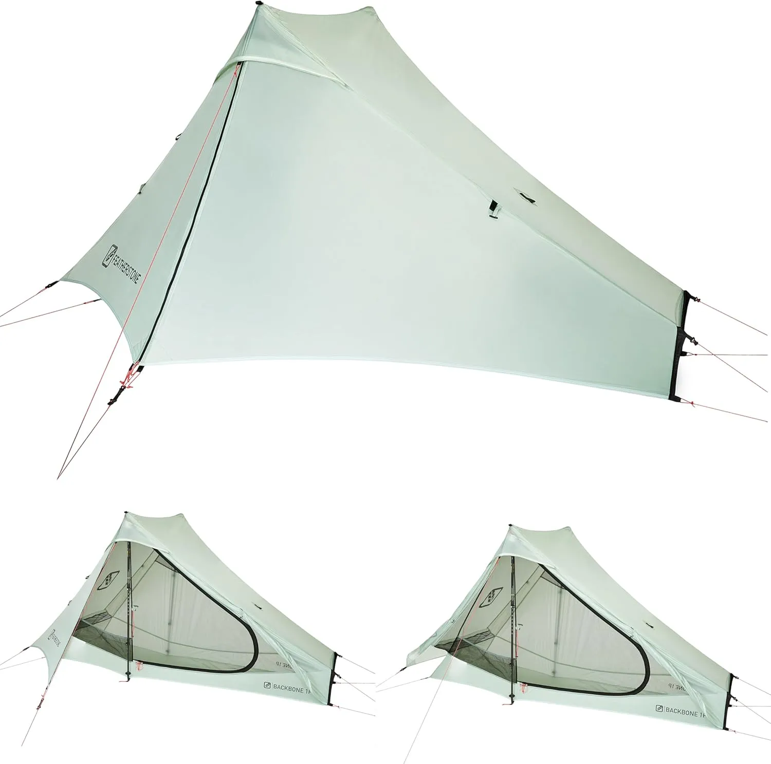 Featherstone Backbone Ultralight Tent for Backpacking, Camping, Thru Hiking - Trekking Pole Backpacking Tent - Waterproof, Single-Wall, Durable Shelter - Compact, Light, & Easy to Carry