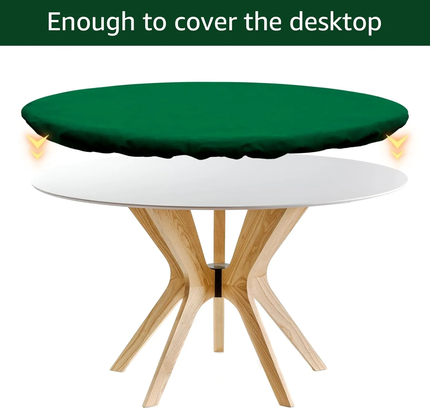 Felt Card Table Game Cover,36.2 Inch Round Tablecloth,Game Table Topper Mat Fit 36-48 Inch,Elastic Foldable Poker Table Cover Protector for Card Games, Mahjong, Board Games, Dice Games, and More