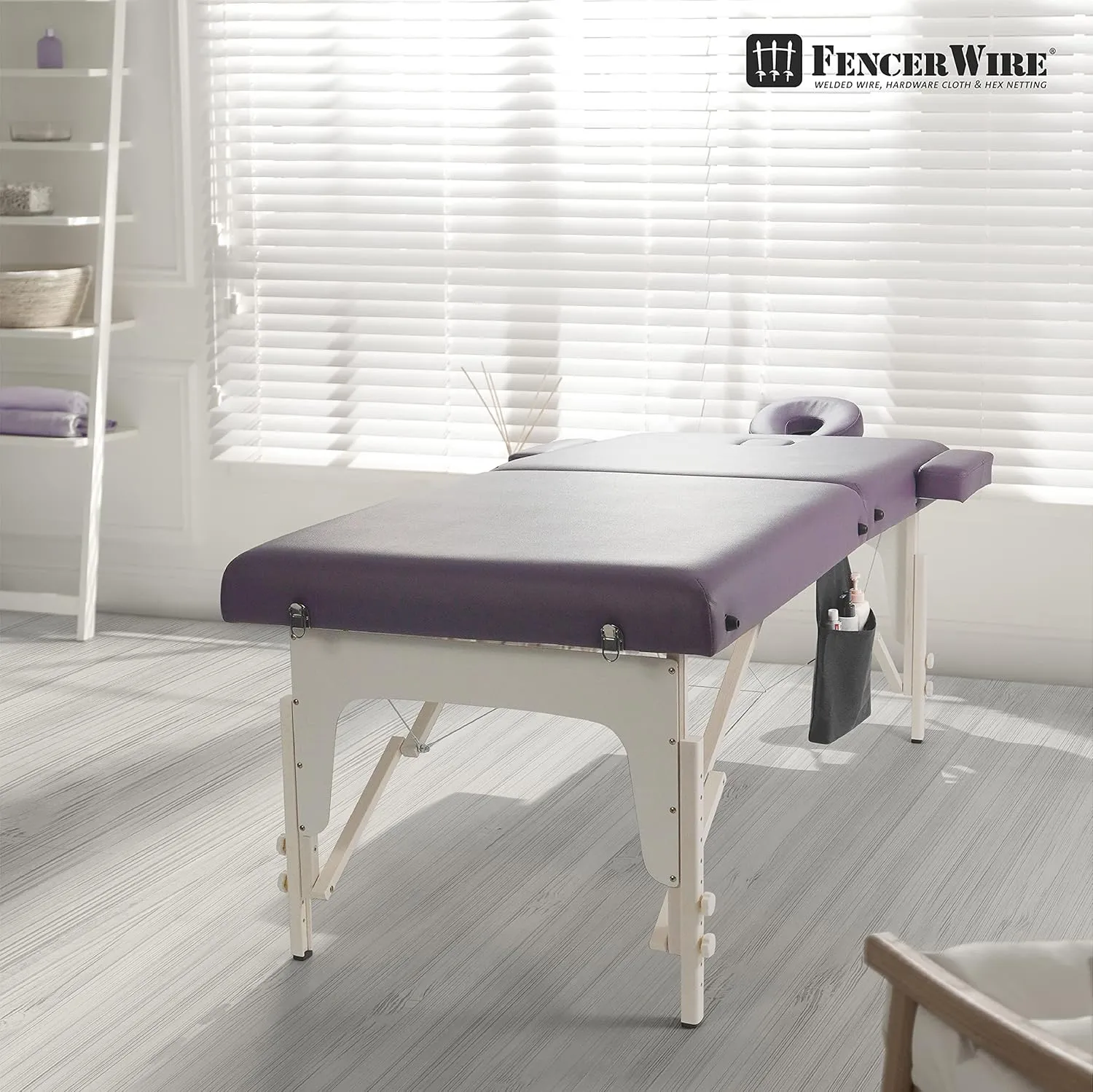 Fencer Wire 84 Inch Premium Memory Foam Massage Table, Foldable Spa Bed, Height Adjustable, Facial Cradle Salon Bed, Purple, 32 Inch Wide