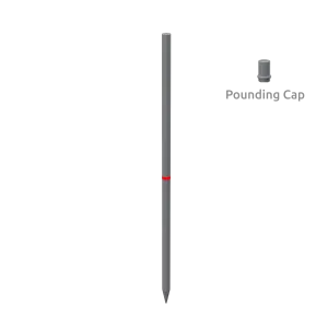 Fiberglass Pole Plate Ground Stake (Grey, Stake Only)