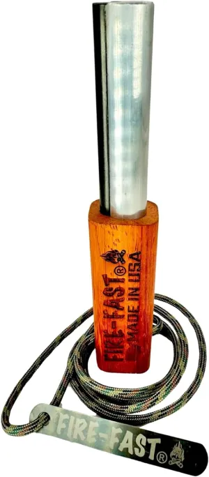Fire Fast Kamper Lanyard. European Fire Steel Ferro Rod and Magnesium. Compact Durable Lite Weight Emergency Fire Starter for Camping, Backpacking, Hiking.