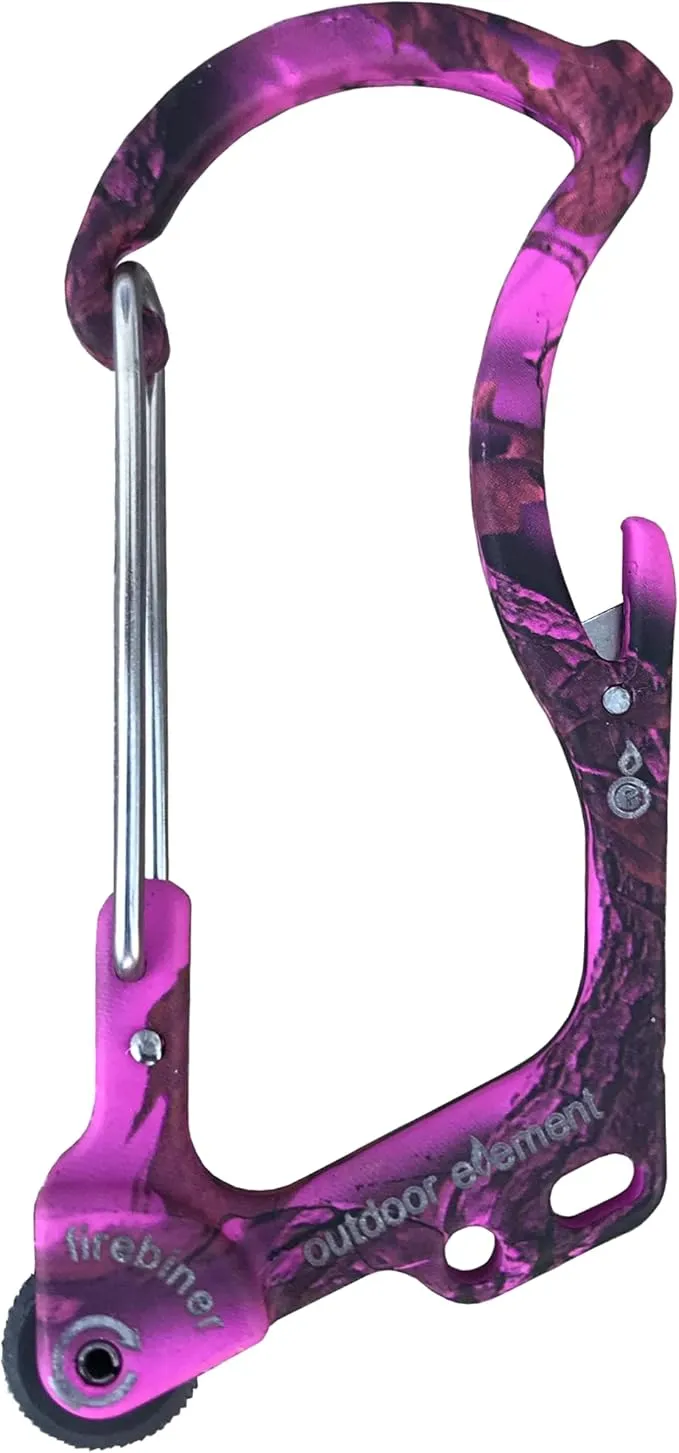 Firebiner 6-in-1 Fire-Starting Carabiner EDC Emergency Multitool -Keychain,Utility Blade,Bottle Opener,& More