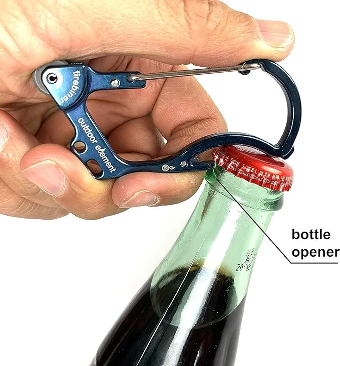 Firebiner 6-in-1 Fire-Starting Carabiner EDC Emergency Multitool -Keychain,Utility Blade,Bottle Opener,& More
