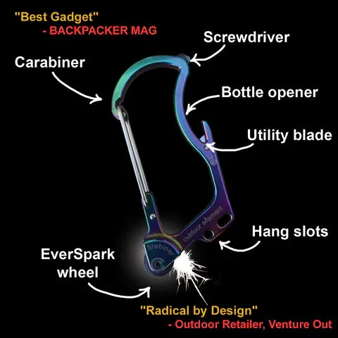 Firebiner: Fire-starting Multitool Carabiner
