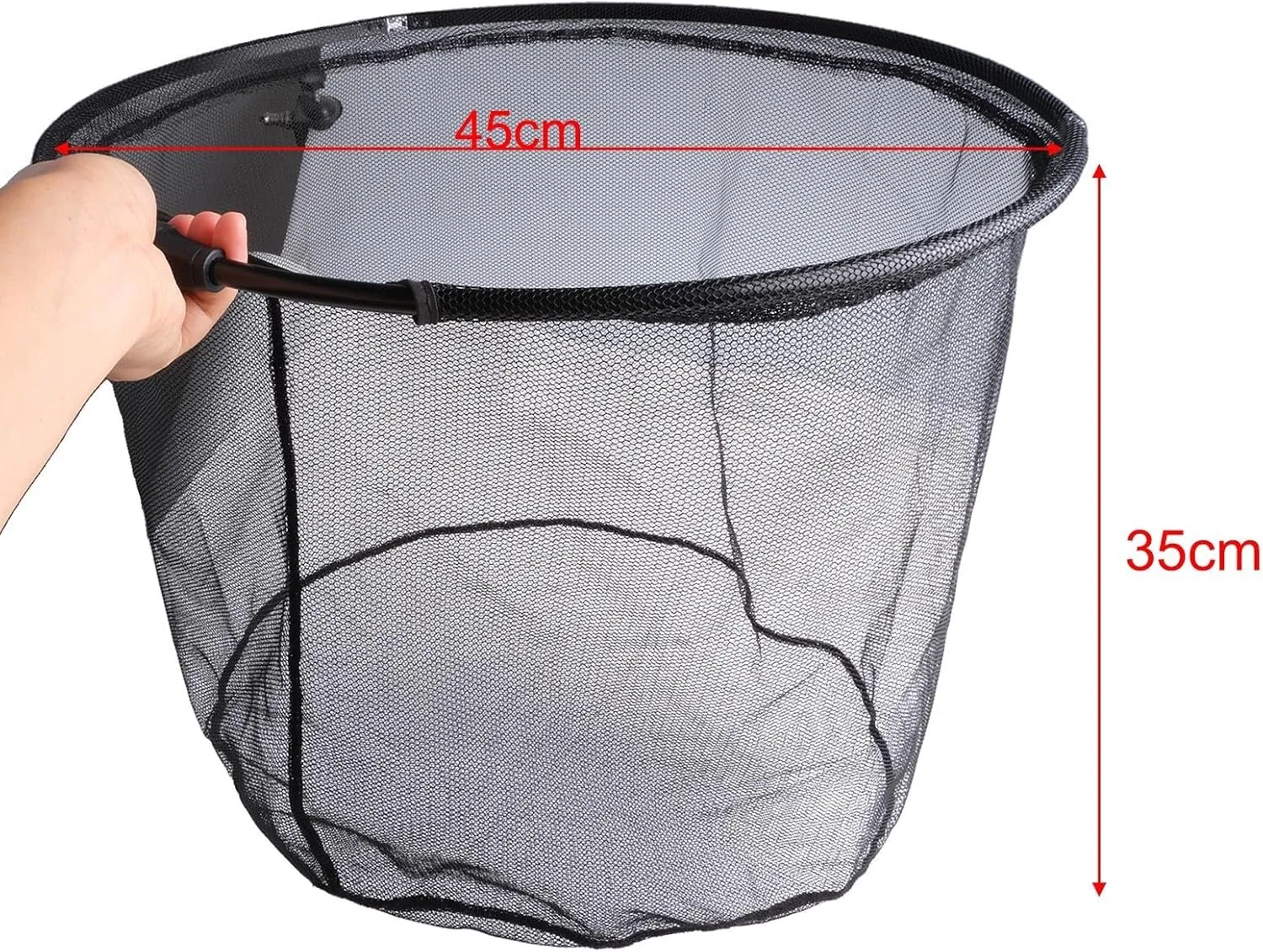 Fishing Landing Net with Carbon Fiber Telescopic Rod 35-45cm Diameter 25-35cm Deep Mesh Foldable Design for Easy Storage and Transport