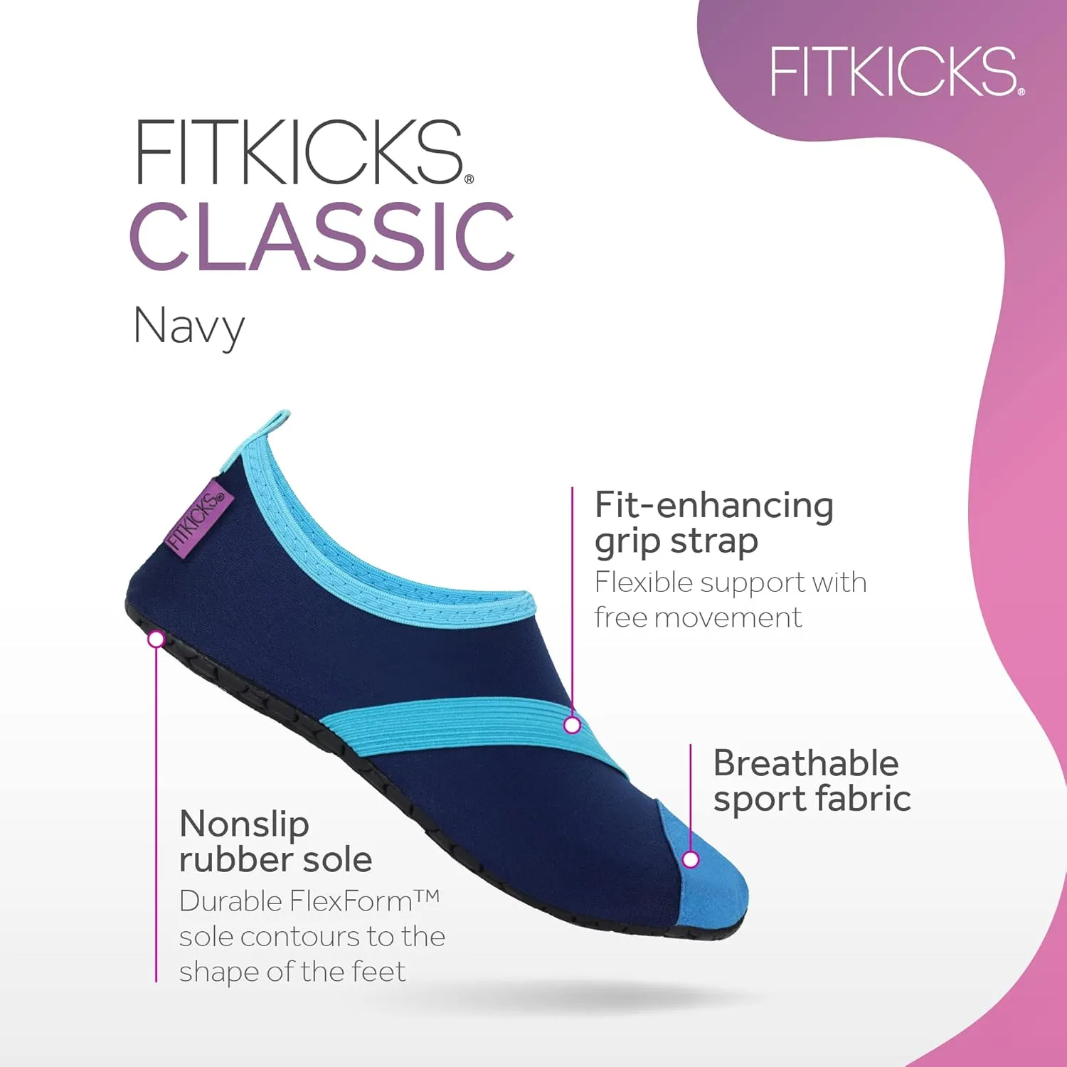 FITKICKS Original Women's Foldable Active Lifestyle Minimalist Footwear Barefoot Yoga Sporty Water Shoes