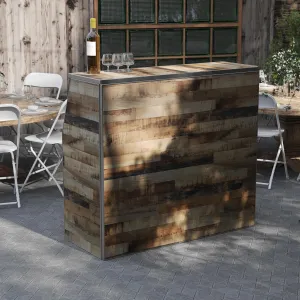 Flash Furniture Amara 4' Rustic Natural Laminate Foldable Bar - Portable Event Bar