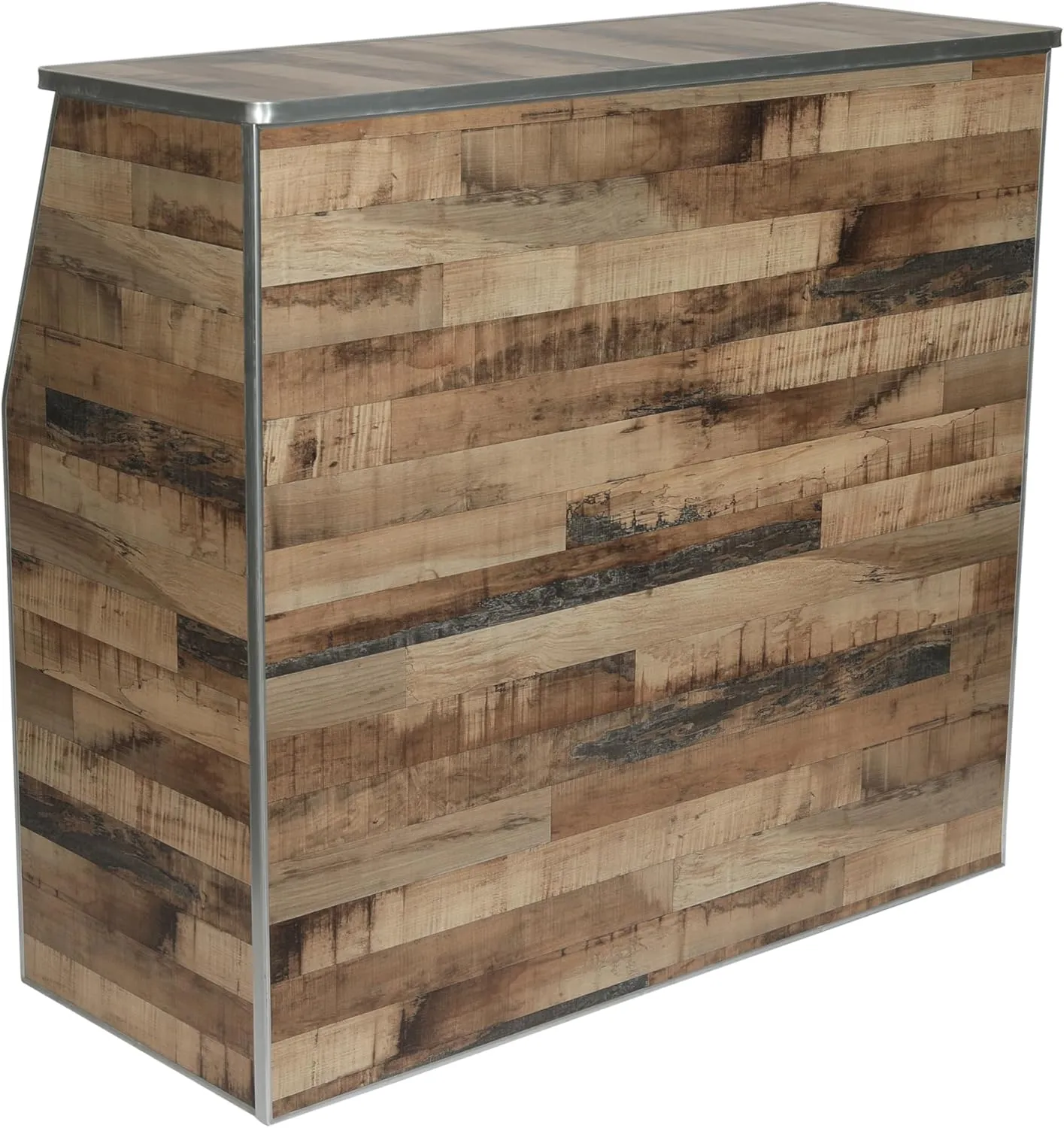 Flash Furniture Amara 4' Rustic Natural Laminate Foldable Bar - Portable Event Bar