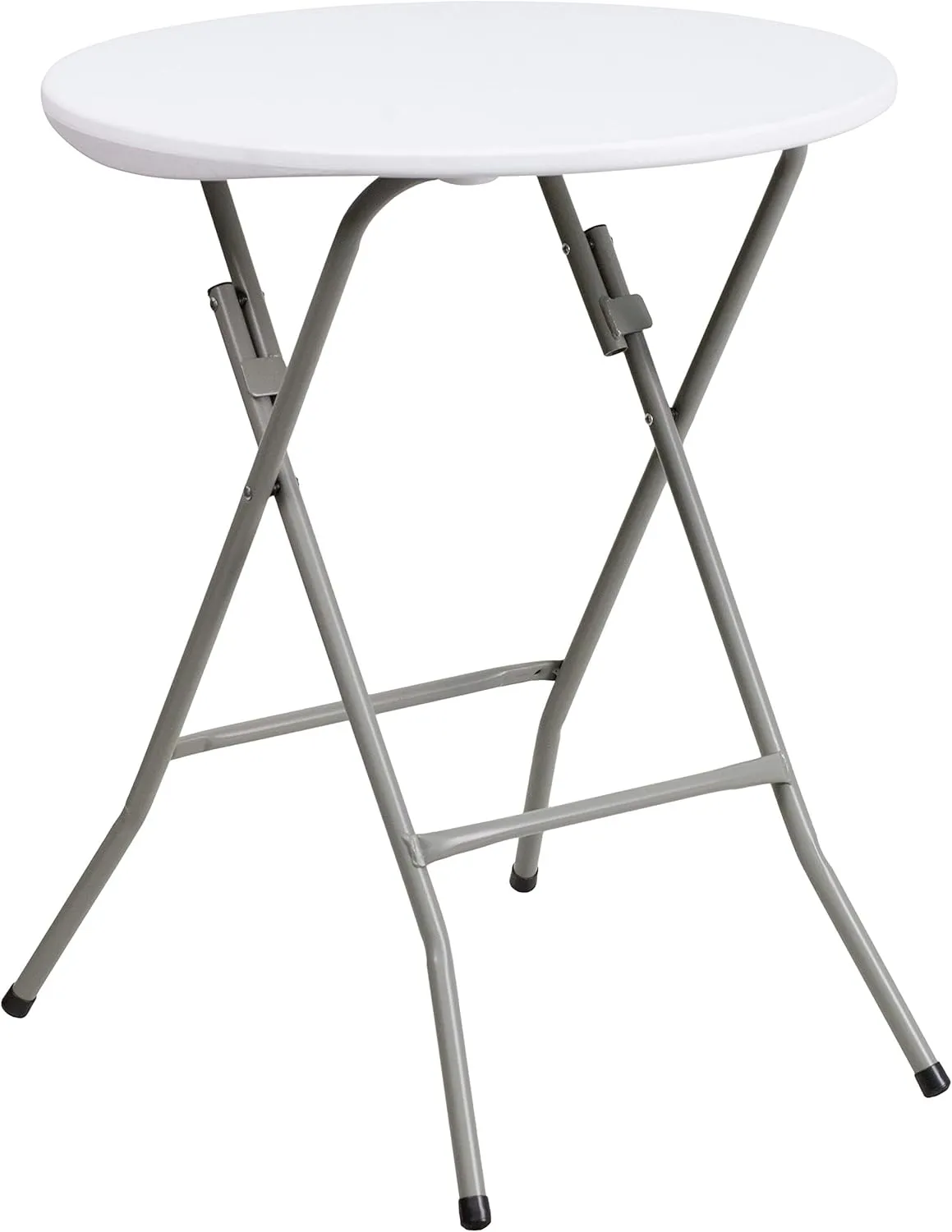 Flash Furniture Elon 2' Round All-Occasion Plastic Folding Event Table, Foldable Portable Banquet Table for Indoor/Outdoor Events, White