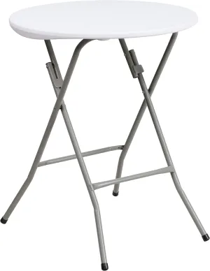 Flash Furniture Elon 2' Round All-Occasion Plastic Folding Event Table, Foldable Portable Banquet Table for Indoor/Outdoor Events, White