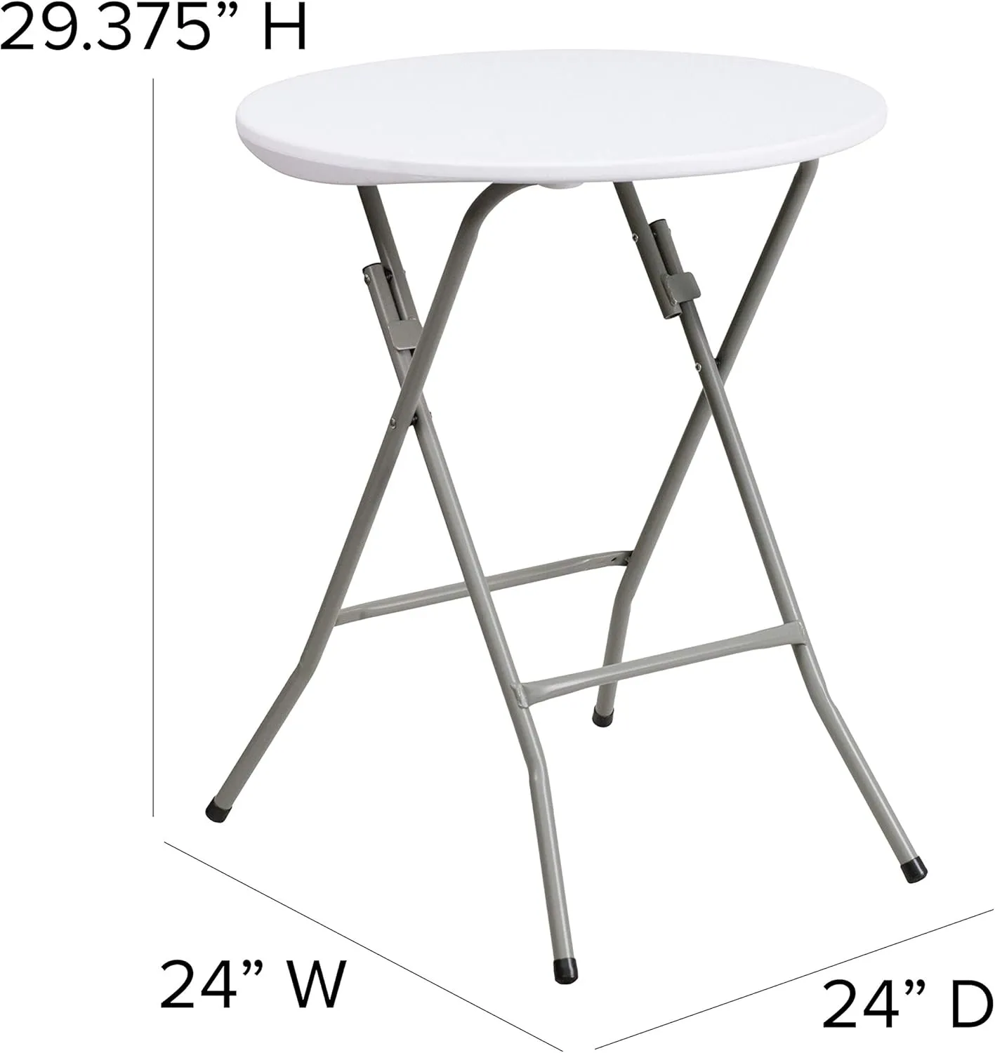 Flash Furniture Elon 2' Round All-Occasion Plastic Folding Event Table, Foldable Portable Banquet Table for Indoor/Outdoor Events, White