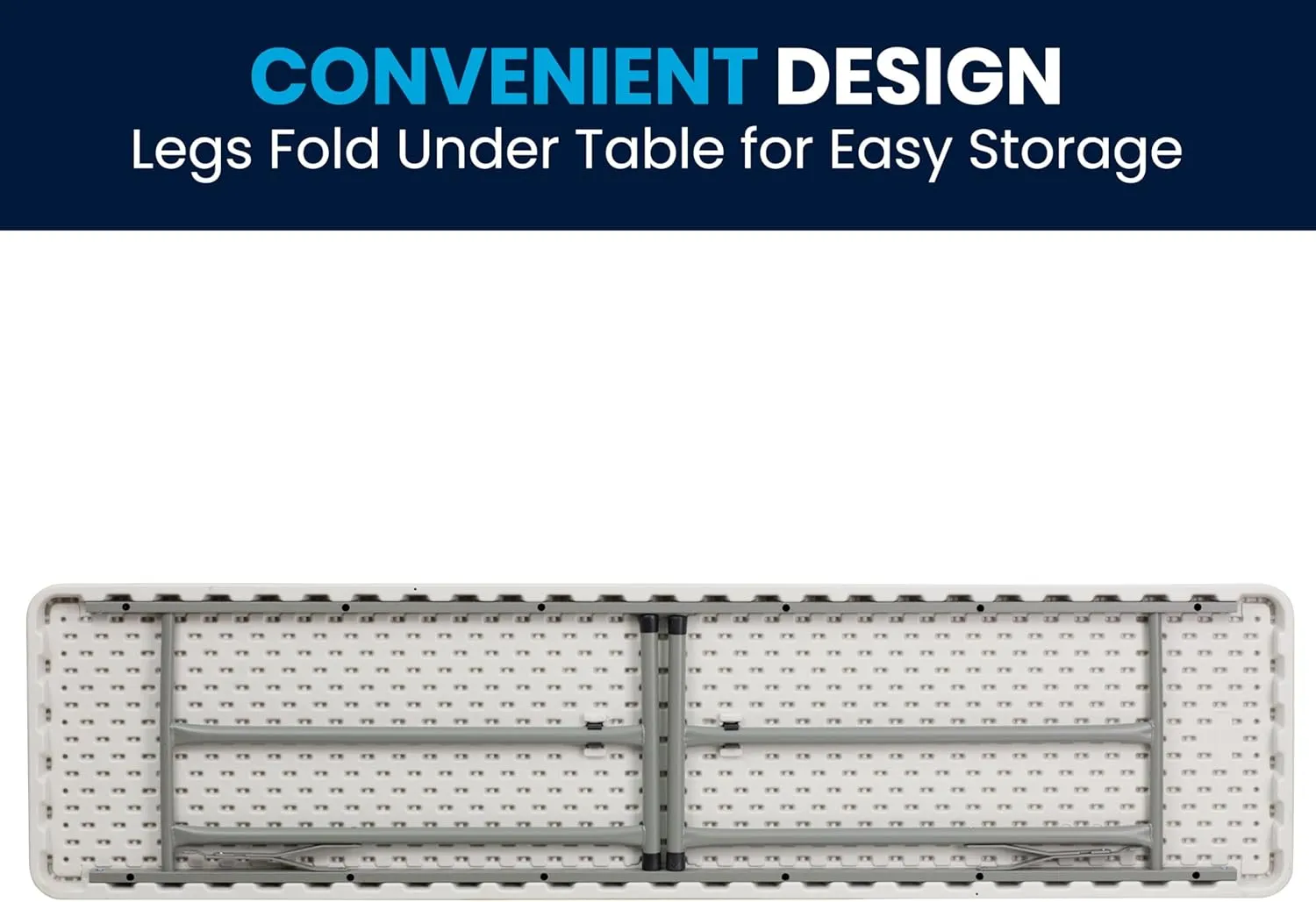Flash Furniture Kathryn 6' Plastic Folding Training and Event Table, Rectangular Folding Training Table with 220-lb. Static Weight Capacity, White