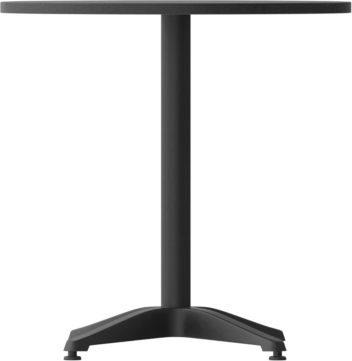 Flash Furniture Mellie 27.5'' Round Metal Indoor-Outdoor Table with Base, Black
