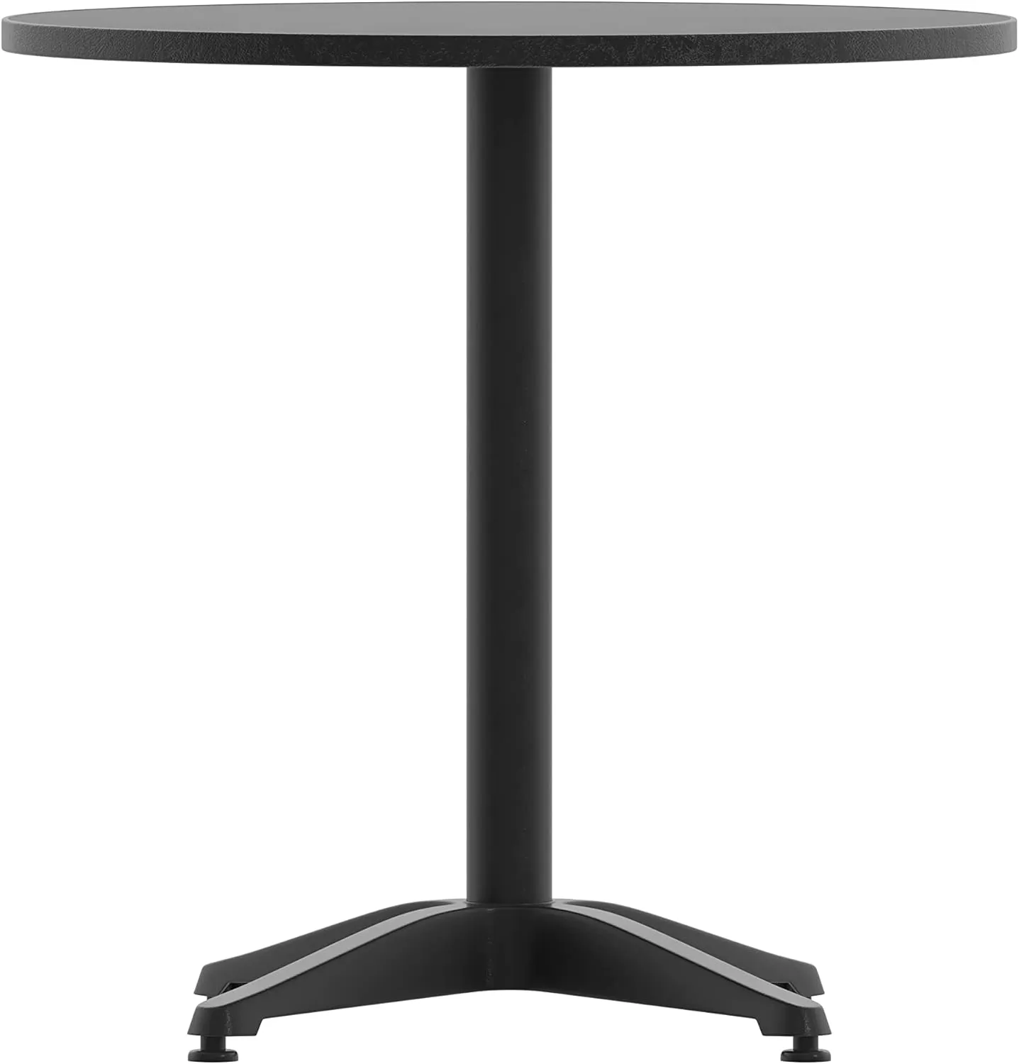 Flash Furniture Mellie 27.5'' Round Metal Indoor-Outdoor Table with Base, Black