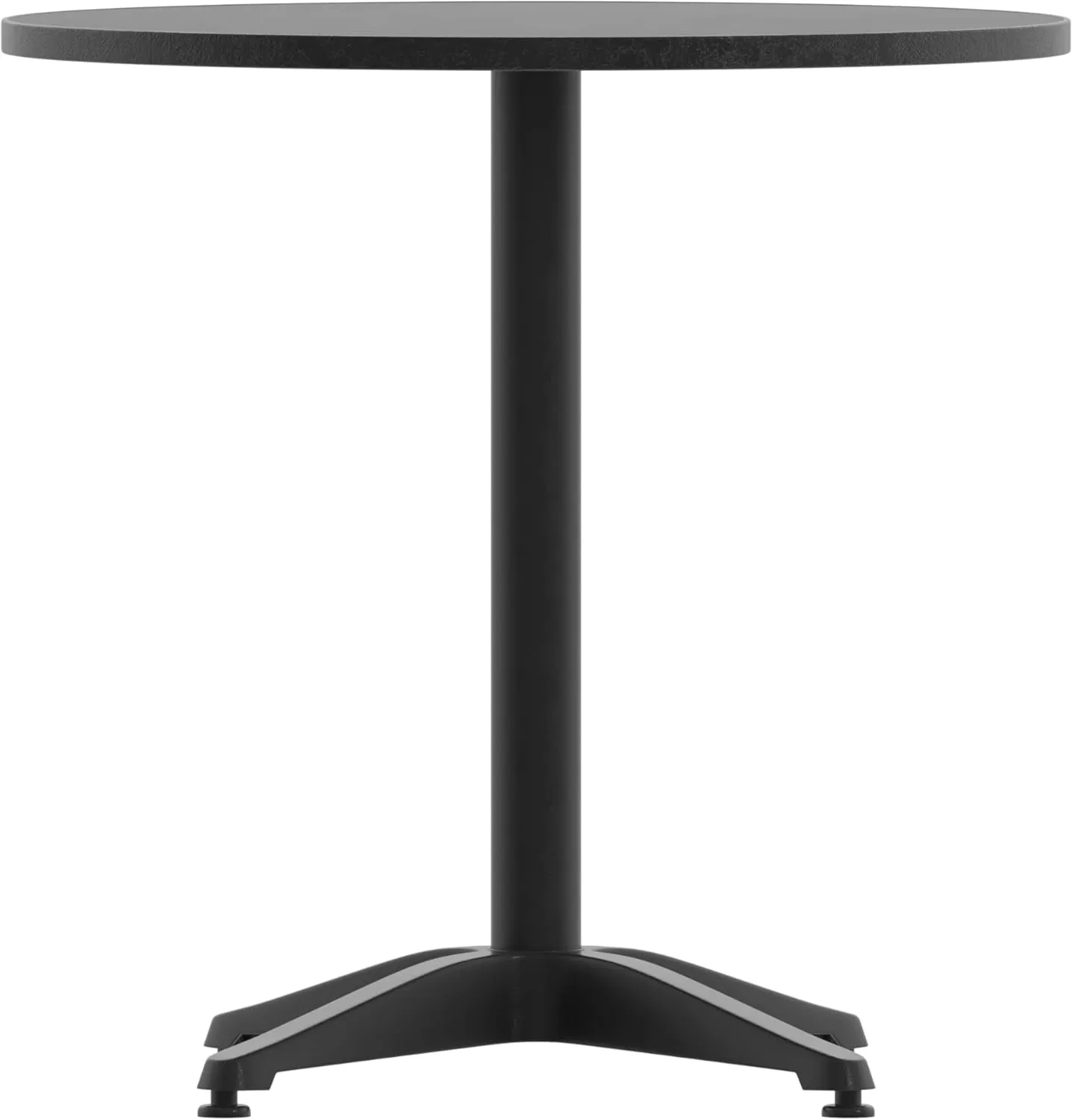 Flash Furniture Mellie 27.5'' Round Metal Indoor-Outdoor Table with Base, Black