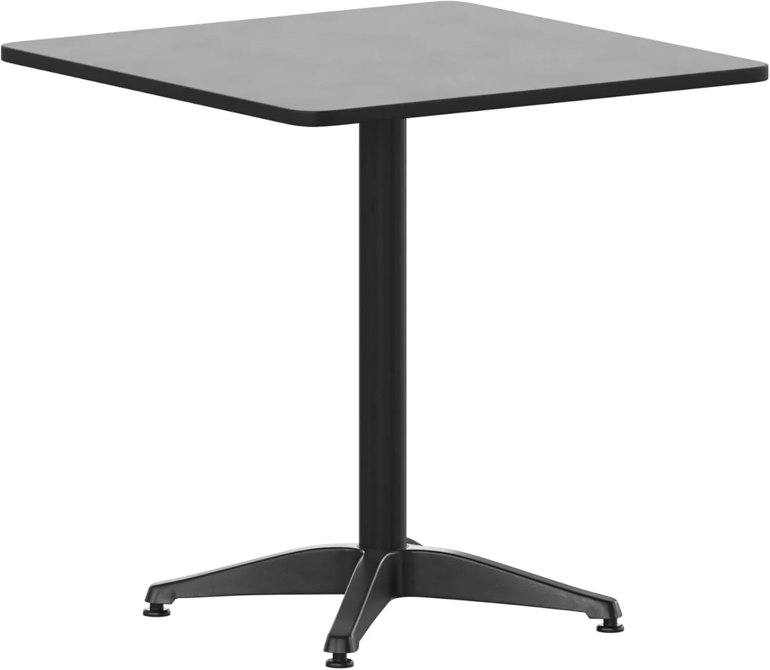 Flash Furniture Mellie 27.5'' Square Aluminum Indoor-Outdoor Table with Base, Black