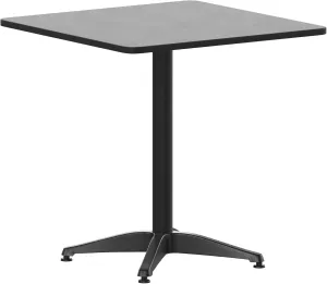 Flash Furniture Mellie 27.5'' Square Aluminum Indoor-Outdoor Table with Base, Black