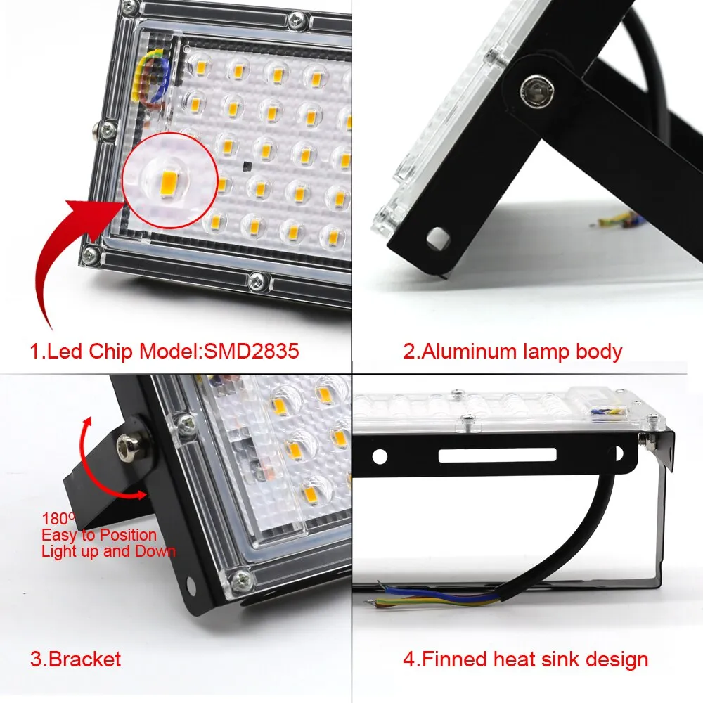 Flood light LED Spotlight For Outdoor House 50W 100W 150W AC 220V Foco LED Ceiling Spot Light Exterior Dowm Street Lighting