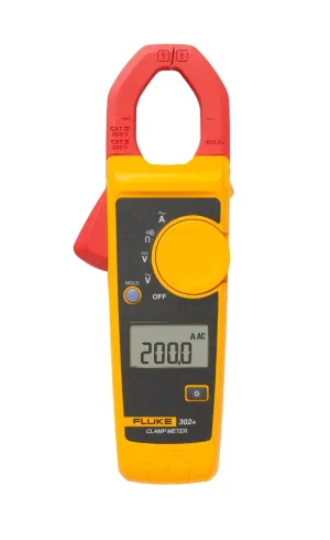 Fluke 302  Digital Clamp Meter, 30mm Jaw, Measures AC Current to 400A, Measures AC/DC Voltage to 600V, Resistance, Continuity, and Capacitance Measurements, Includes 2 Year Warranty