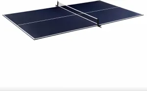 Foldable Indoor Official Size Table Tennis Conversion Top Ping Pong Tabletop with Retractable Net and Premium EVA Foam Padding Easy Storage with Fold-Up Design Double Sided PVC Finish