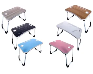 Foldable Laptop Table with Cup Holder and Tablet Groove Pack of 6