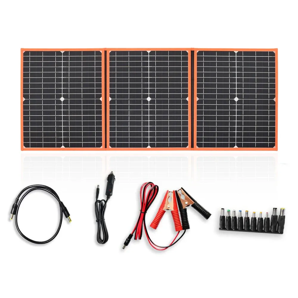 Foldable Solar Panel Portable Solar Charger 12V Battery Power Station 5V USB Mobile Phone Power Bank Laptop Camper Hiking 60W