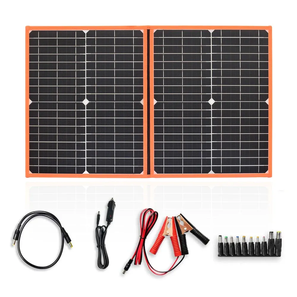 Foldable Solar Panel Portable Solar Charger 12V Battery Power Station 5V USB Mobile Phone Power Bank Laptop Camper Hiking 60W