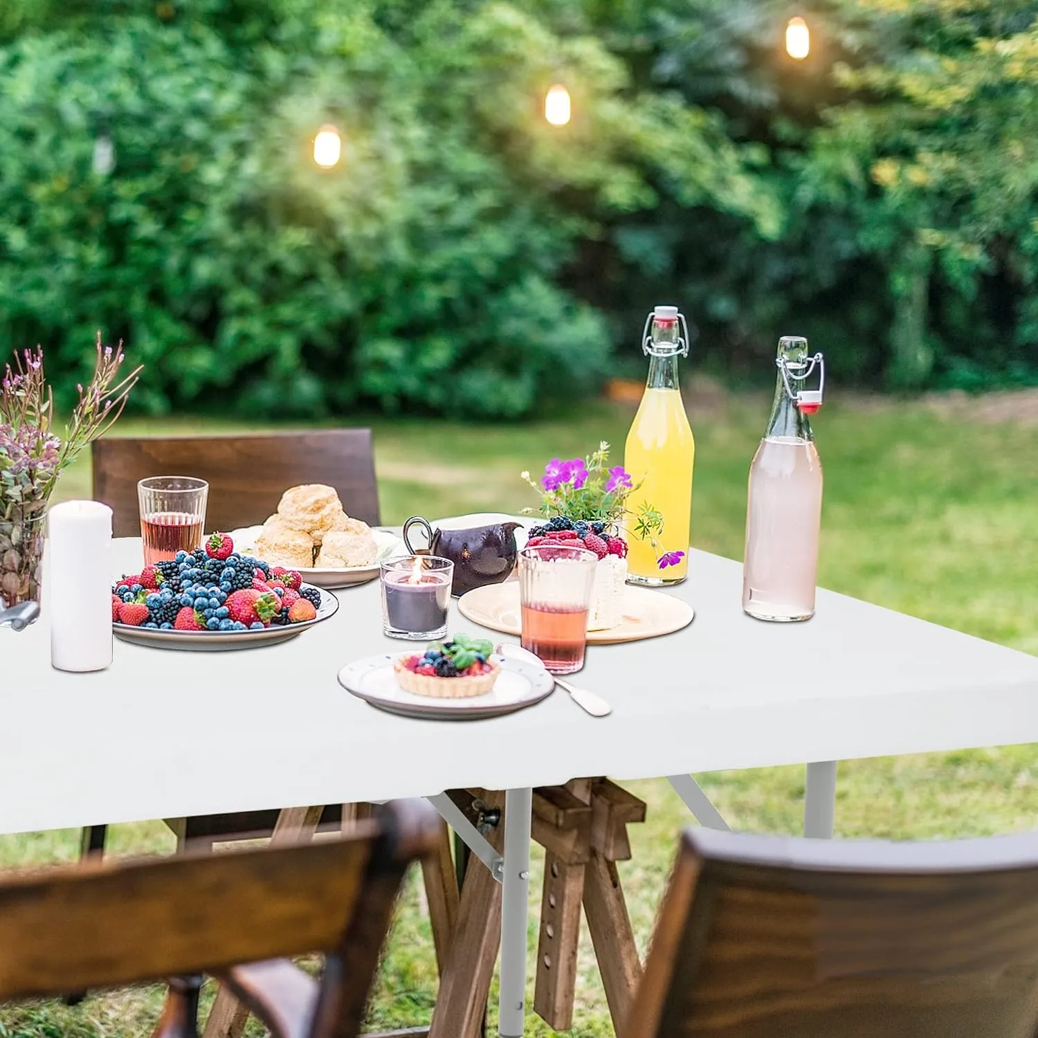Folding 4Ft Dining & Party Table - Portable, Lightweight, Perfect for Outdoors, Camping & Beach