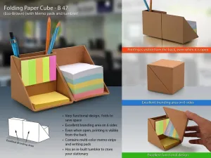 Folding Paper Cube (with Memo Pad & Tumbler)