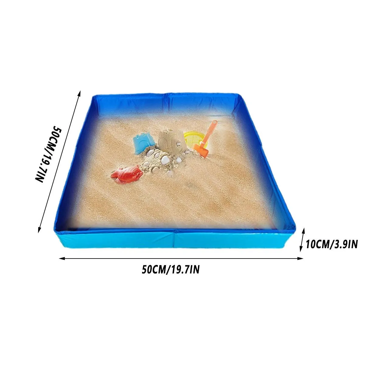 Folding Square Sand Table Portable Kids Play Table for Indoor Outdoor Beach Toys