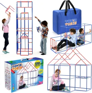 Fort-Building-Kit-for-Kids-510 Pcs Kids Fort- Creative Fort Building Toys for 5,6,7,8,9,10 Years Old Boy & Girls- Kids Gifts Toys, STEM Toys Tunnels Play Tent Indoor & Outdoor