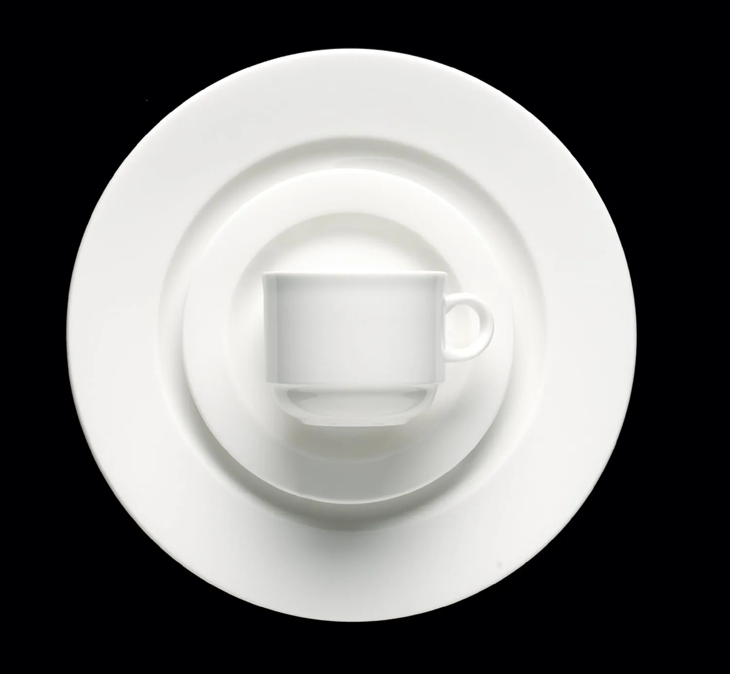 Fortessa Fortaluxe SuperWhite Vitrified China Dinnerware, Cassia 8-Ounce Stackable Coffee/Tea Cup, Set of 6